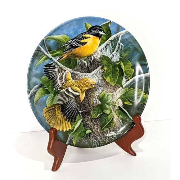 Edwin M Knowles Baltimore Oriole Kevin Daniel Bird Collectors Plate 8.5" 1985 - Picture 1 of 7